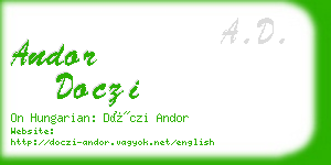 andor doczi business card